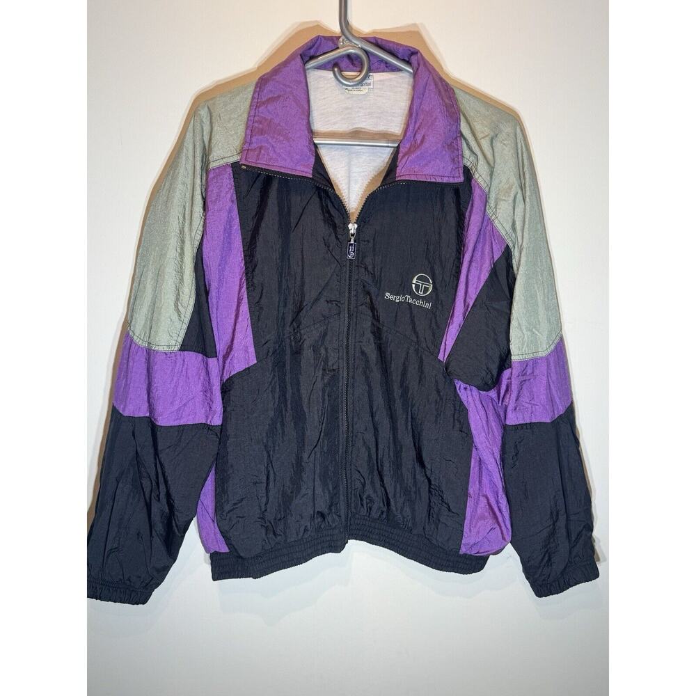 Vintage Sergio Tacchini Windbreaker Track Jacket Men’s Size XL Rare Bomber Style